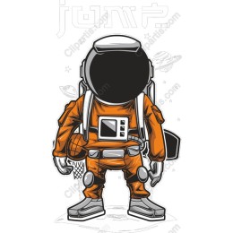 Vibrant Orange Astronaut