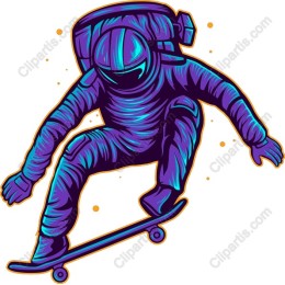 Galactic Skateboarding Astronaut