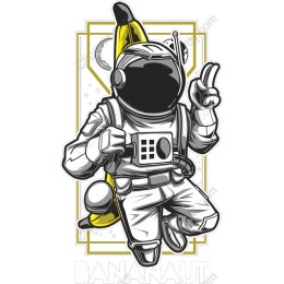 Playful Astronaut with Banana Helmet