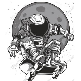 Astronaut Skateboarding