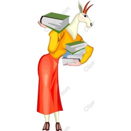 Whimsical Book-Loving Goat Character