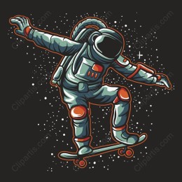 Astronaut Skateboarding