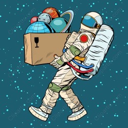 Astronaut Carrying Celestial Wonders