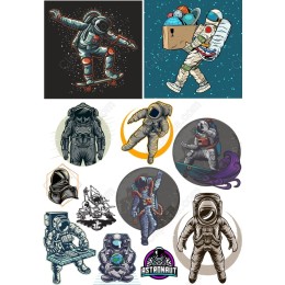 Astronaut Set - Cosmic Clipart Bundle