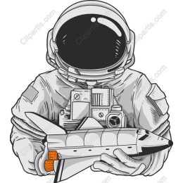 Astronaut with Space Shuttle