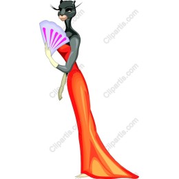 Chic Catwoman in Red Dress