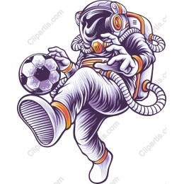 Astronaut Kicking Soccer Ball