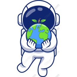 Eco-Friendly Astronaut Holding Earth