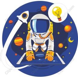 Astronaut Exploring Digital Universe