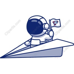 Adventurous Astronaut with Paper Airplane