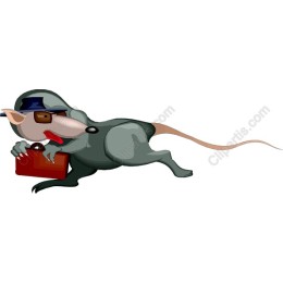 Cartoon Rodent with Briefcase
