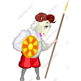 Whimsical Sheep Warrior