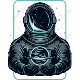 Cosmic Astronaut Holding Planet