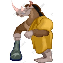 Whimsical Rhinoceros Character