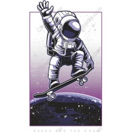 Galactic Skateboarding Astronaut