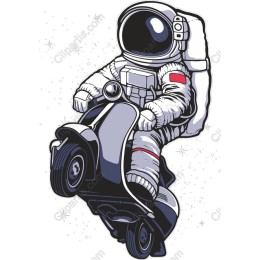 Astronaut Riding Scooter