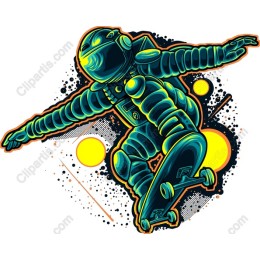 Futuristic Astronaut Skateboard