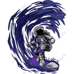 Cosmic Surfer: Astronaut on a Galactic Wave