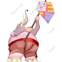 Whimsical Elephant Character with Umbrella