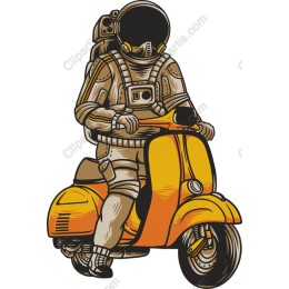 Astronaut Riding Scooter