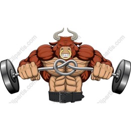Muscular Bull Lifting Weights