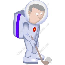 Whimsical Astronaut Playing Golf