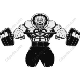 Lion Lifting Weights