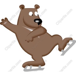 Cartoon Bear Ice Skating
