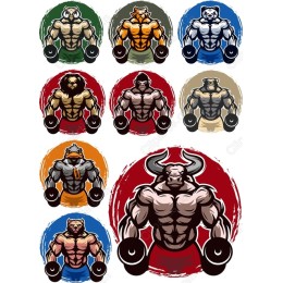 Animal Muscle Mascots Set