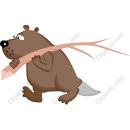 Playful Beaver with Stick