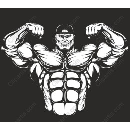 Muscular Man Flexing