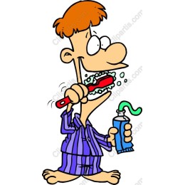 Cheerful Toothbrushing Character