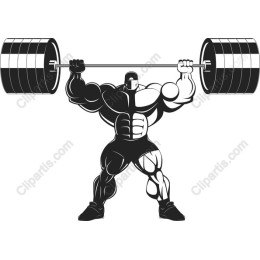Powerful Muscular Athlete Weightlifting