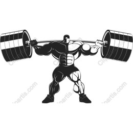 Muscular Bodybuilder Lifting Weights
