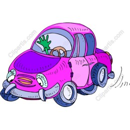 Whimsical Pink Cartoon Car