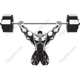 Muscular Bodybuilder Barbell