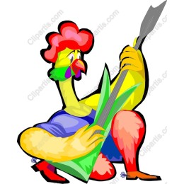 Whimsical Chicken Guitarist