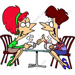 Two Friends Coffee Conversation