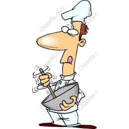 Cartoon Chef Mixing Bowl