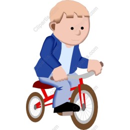 Playful Boy on Bicycle