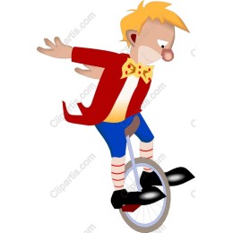 Whimsical Clown on Unicycle