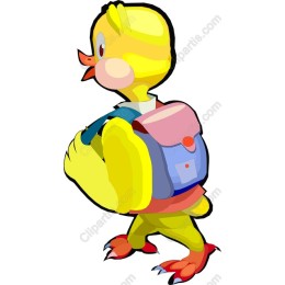 Bright and Cheerful Chick with Backpack