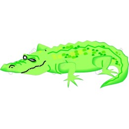 Playful Green Crocodile