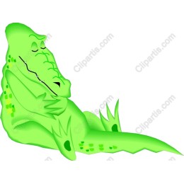 Relaxed Green Crocodile