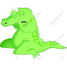 Distressed Cartoon Crocodile