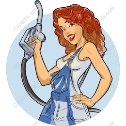 Confident Woman with Fuel Pump