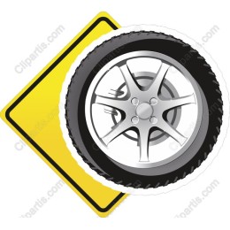 Tire and Caution Sign