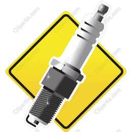 Spark Plug with Caution Sign