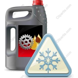 Engine Oil and Snowflake Warning Sign