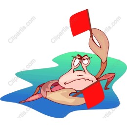 Playful Crab with Red Flags